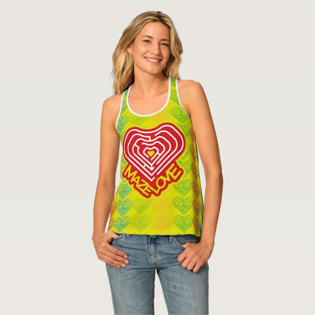MAZE LOVE HEART BY MASANSER PIXELAT TANK TOP (Front Full)