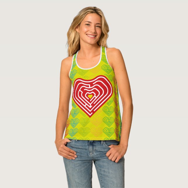 MAZE LOVE HEART BY MASANSER PIXELAT TANK TOP (Front Full)