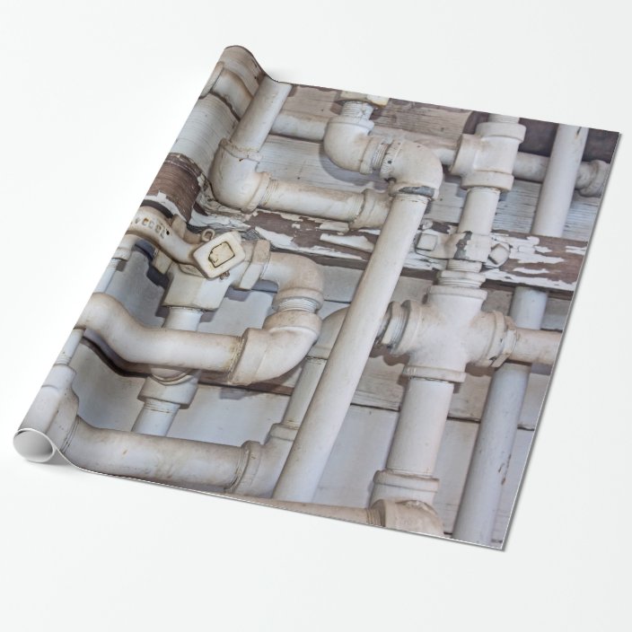 Maze of Metal Plumbing Pipes Wrapping Paper | Zazzle.com