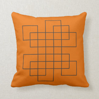 Maze Orange Throw Pillow