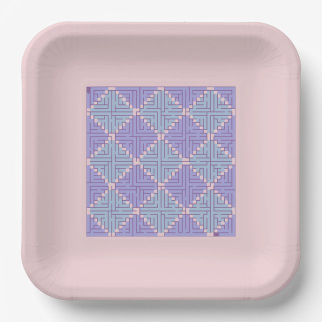 Maze Patchwork Paper Plates (Front)