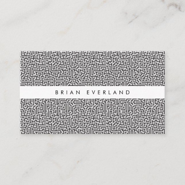 Maze Pattern Black White Profile Appointment Card (Front)