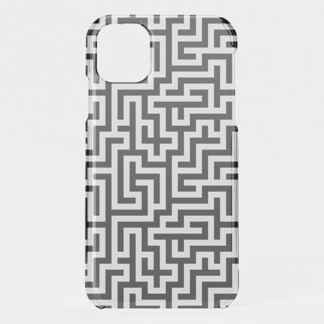 Maze Pattern Geometric Clear Uncommon iPhone Case (Back)