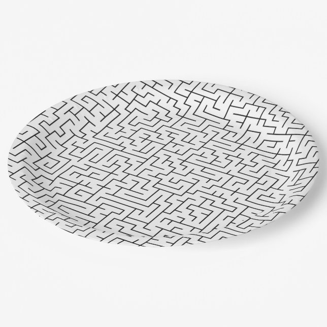 Maze pattern paper plates (Angled)