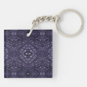 Maze Purple Abstract Alcohol Ink Art Keychain