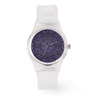 Maze Purple Abstract Alcohol Ink Art Watch