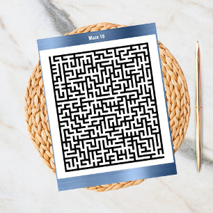 Maze Puzzle Eighteen Blue Activity Cards