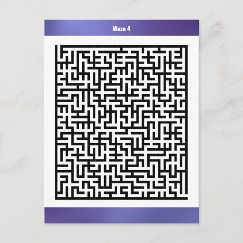 Maze Puzzle Four Purple  Activity Cards