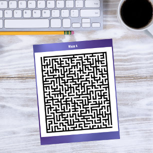 Maze Puzzle Four Purple Activity Cards