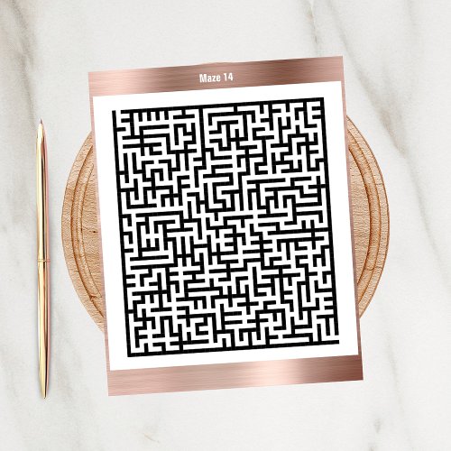 Maze Puzzle Fourteen Copper  Activity Cards