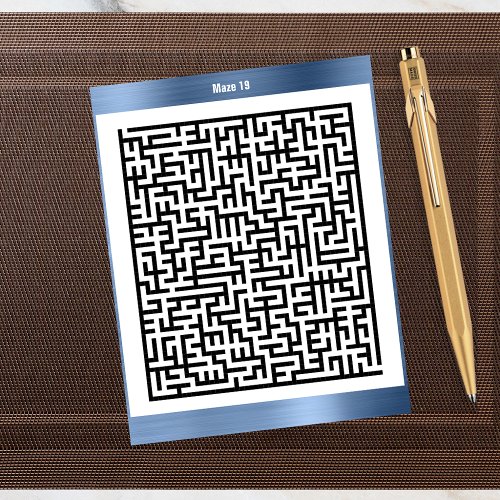 Maze Puzzle Nineteen Blue  Activity Cards