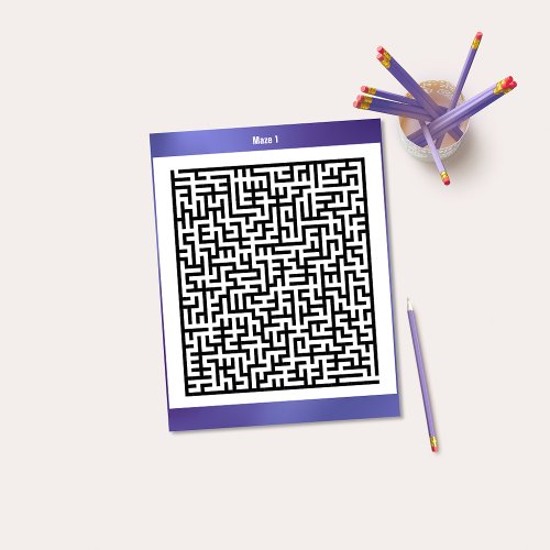 Maze Puzzle One Purple  Activity Cards