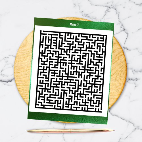 Maze Puzzle Seven Green  Activity Cards