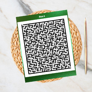 Maze Puzzle Six Green Activity Cards