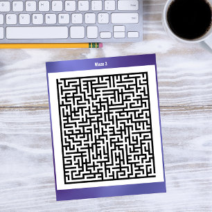 Maze Puzzle Three Purple Activity Cards