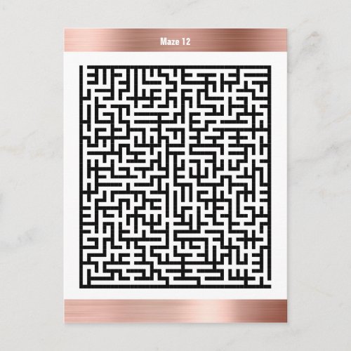 Maze Puzzle Twelve Copper  Activity Cards