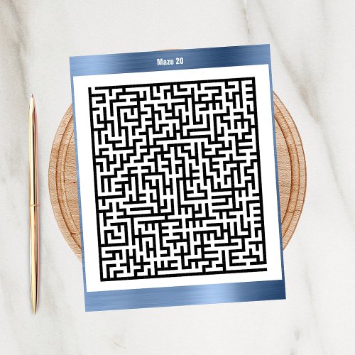 Maze Puzzle Twenty Blue  Activity Cards