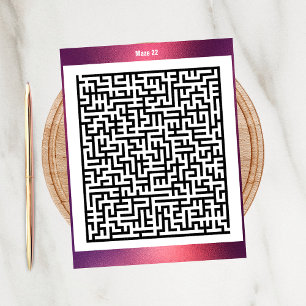 Maze Puzzle Twenty-Two Red Activity Cards
