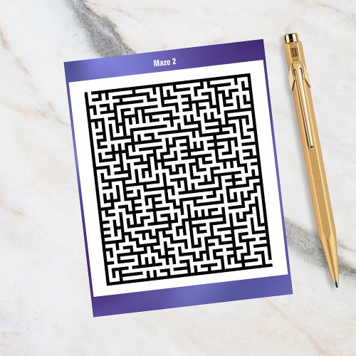 Maze Puzzle Two Purple  Activity Cards