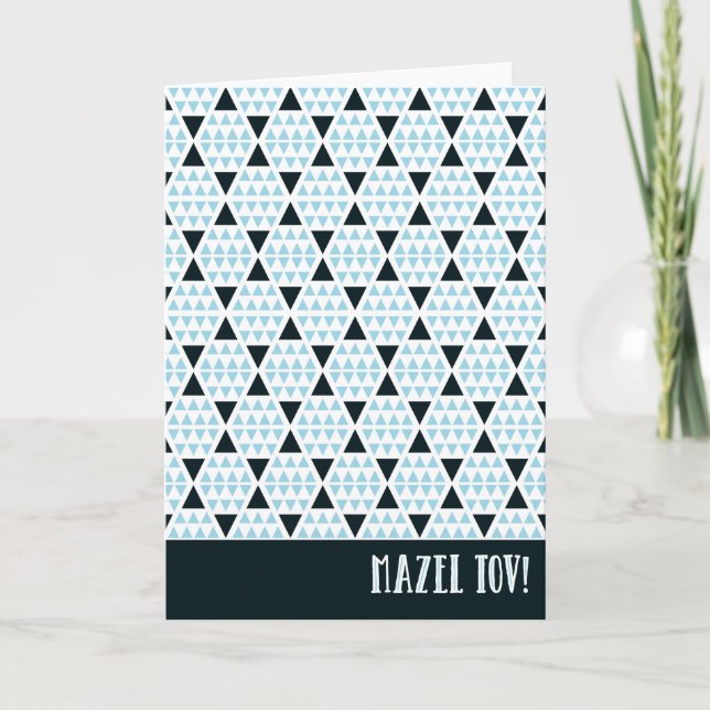 Mazel Tov Aztec Blue Card (Front)