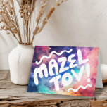 MAZEL TOV BAR BAT MITZVAH Customizable Rainbow  Card<br><div class="desc">Hand drawn text by me for you. Add your own text to the inside of the card or change the background colors. For more designs and colors check my shop! Or let me know if you'd like something custom. I also have matching wrapping paper and of course both Bar and...</div>