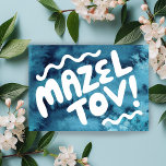 MAZEL TOV BAR BAT MITZVAH Customizable Watercolor Card<br><div class="desc">Hand drawn text by me for you. Add your own text to the inside of the card or change the background colors. For more designs and colors check my shop! Or let me know if you'd like something custom. I also have matching wrapping paper and of course both Bar and...</div>