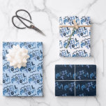 MAZEL TOV Bar Bat Mitzvah Handlettered Jewish Blue Wrapping Paper Sheets<br><div class="desc">Hope you like this hand made paper variety pack.  Check out my shop for lots more colors and patterns and let me know if you'd like something customized.
I have matching cards and other items too.. check out my shop or get in touch!</div>