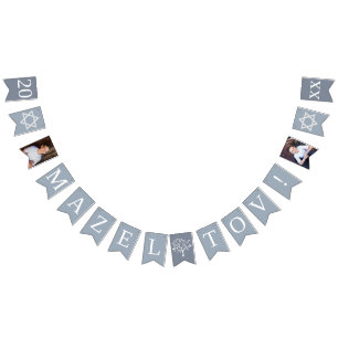 Mazel Tov Bar Mitzvah Celebration Bunting Flags
