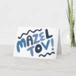 MAZEL TOV BAR MITZVAH Customizable Modern Blues Card<br><div class="desc">Hand drawn text by me for you. Add your own text to the inside of the card or change the background colors. For more designs and colors check my shop! Or let me know if you'd like something custom. I also have matching wrapping paper and of course both Bar and...</div>