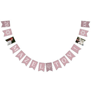 Mazel Tov Bat Mitzvah Celebration Bunting Flags