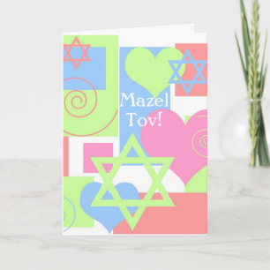 Mazel Tov!-Bat Mitzvah Colorful Fun Card