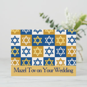 Mazel Tov Card for Wedding, Star of David Blue