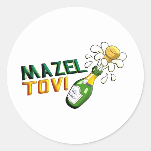 Mazel Tov Classic Round Sticker