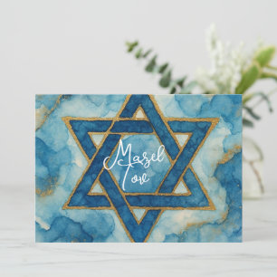 Mazel Tov Congratulations Card, Star of David, Invitation