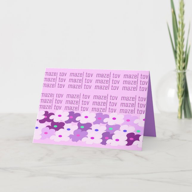 Mazel Tov (Flowers) Card (Front)