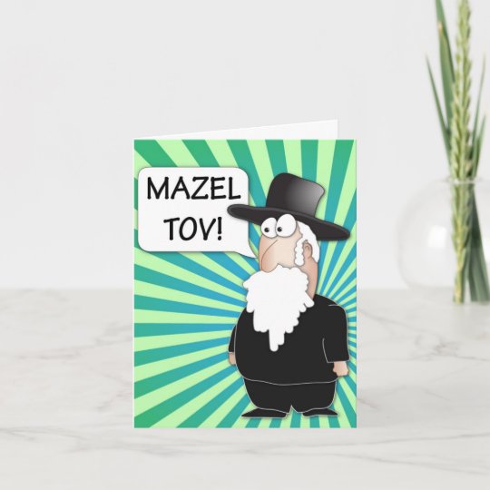 Mazel Tov Greeting Card - Jewish Rabbi Cartoon | Zazzle.com