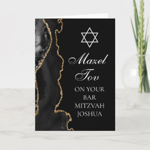 Mazel Tov on Your Bar Mitzvah Black Gold Card