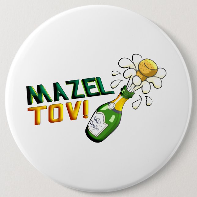 Mazel Tov Pinback Button (Front)