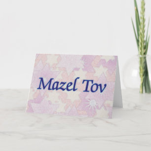 Mazel Tov Pink Stars Card