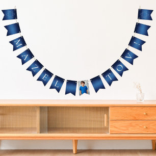 Mazel Tov Star of David Bat or Bar Mitzvah Party Bunting Flags