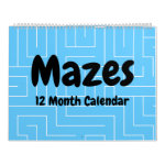 Mazes 12 Month Calendar