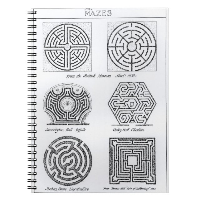 Mazes, c.1900 (engraving) (b/w photo) notebook (Front)