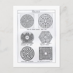 Mazes, c.1900 (engraving) (b/w photo) postcard
