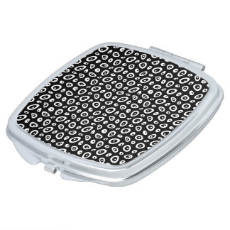 Mazipoodles Abstract Teardrops - Black White  Compact Mirror