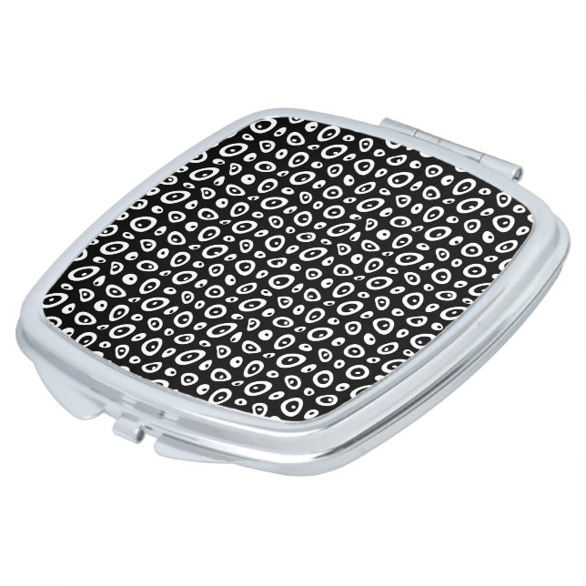 Mazipoodles Abstract Teardrops - Black White  Compact Mirror (Turned)