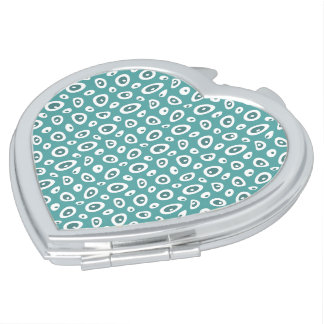 Mazipoodles Abstract Teardrops - Dusty Teal White  Compact Mirror