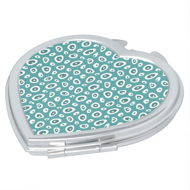 Mazipoodles Abstract Teardrops - Dusty Teal White  Compact Mirror (Turned)