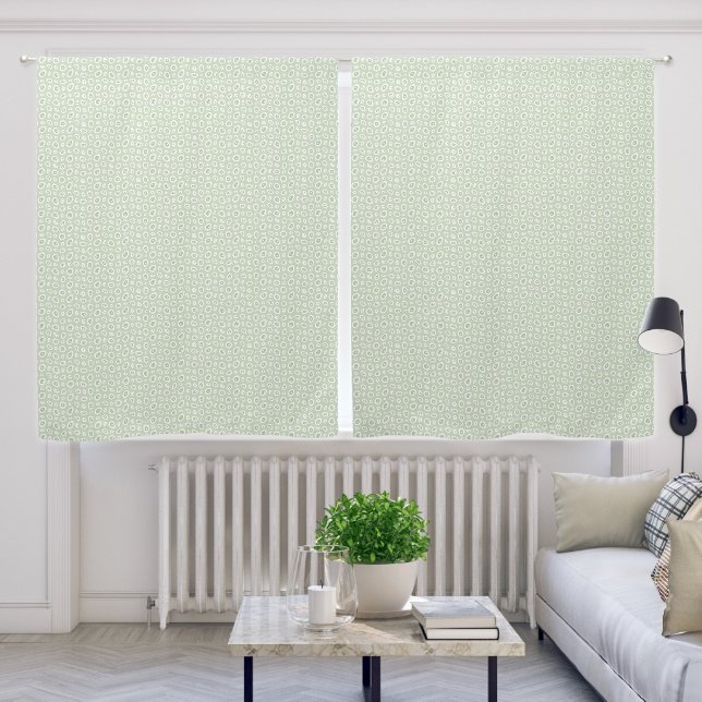 Mazipoodles Abstract Teardrops - Mint White Blackout Curtains (Living Room)