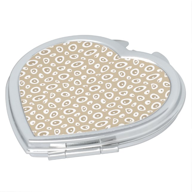 Mazipoodles Abstract Teardrops - Oatmeal White  Compact Mirror (Turned)