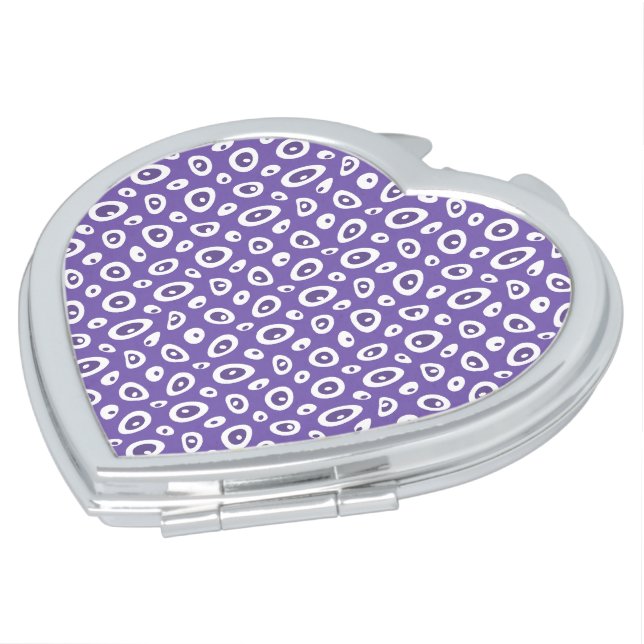 Mazipoodles Abstract Teardrops - Purple White  Compact Mirror (Turned)